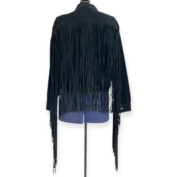 Levi’s Ex-Boyfriend Fringe Trucker Jacket Free People - Picture 7 of 12